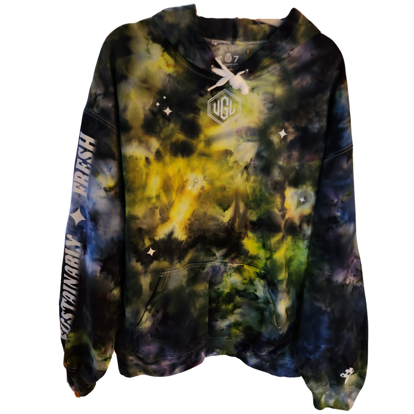 Custom Tie Dye Hoodie - Blue Agate/Citrine