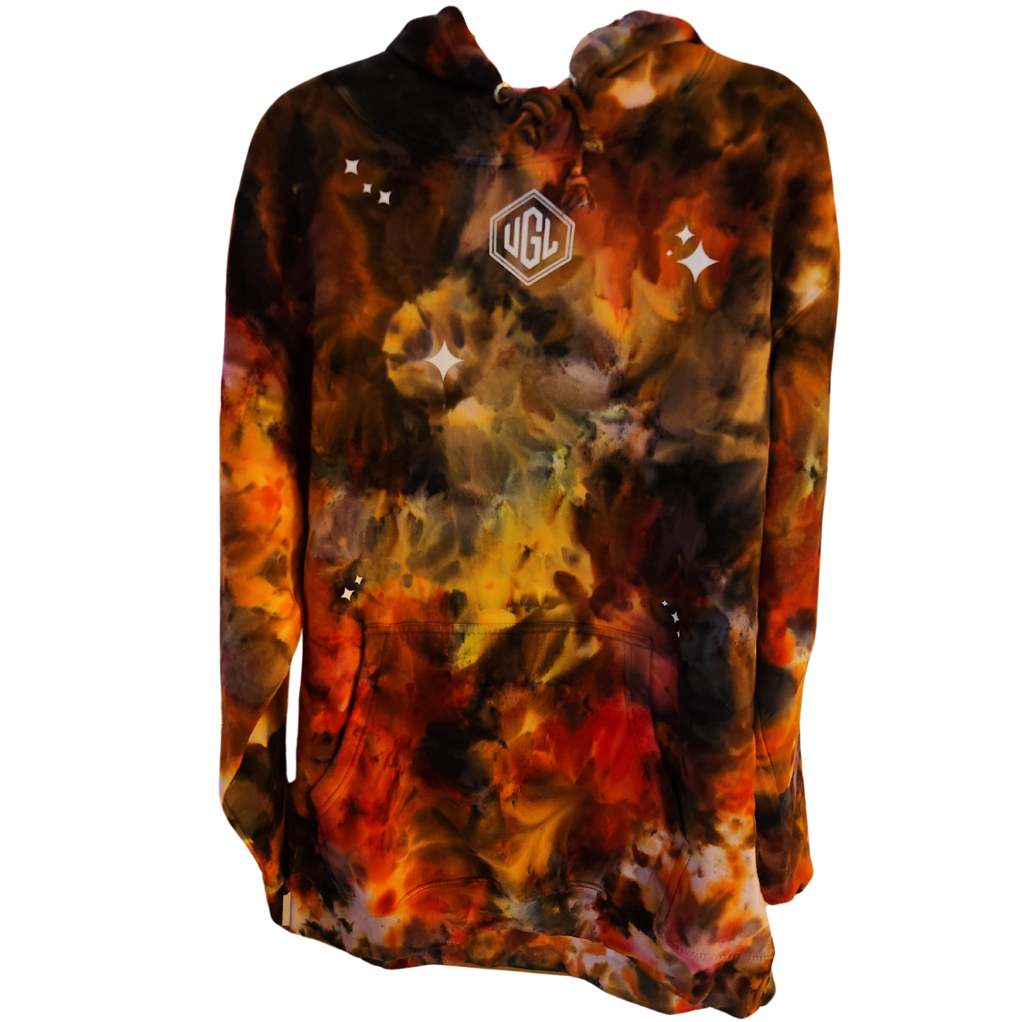 Custom Tie Dye Hoodie - Volcano Campfire Combo