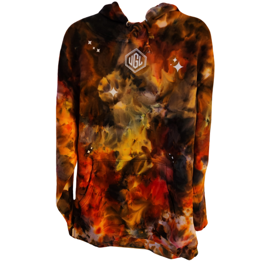 Custom Tie Dye Hoodie - Volcano Campfire Combo