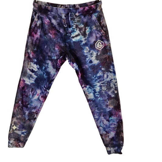 Custom Tie Dyed Heavy Weight Joggers - Cosmic Cobalt Grape