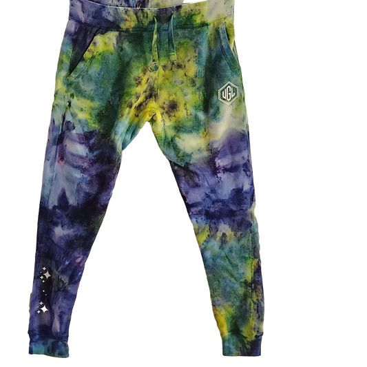 Custom Tie Dyed Heavy Weight Joggers - Aquamarine